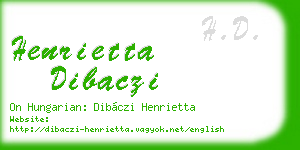 henrietta dibaczi business card