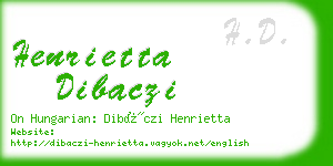 henrietta dibaczi business card